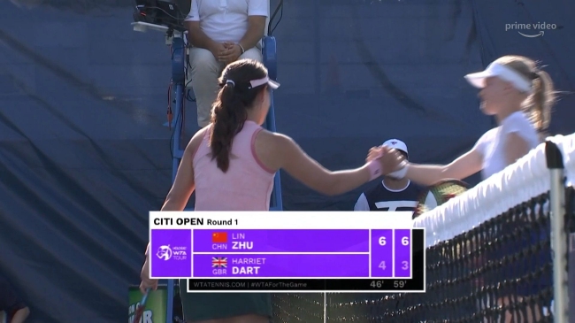 继布拉格站之后,朱琳连续两站WTA250赛事都闯过首轮关