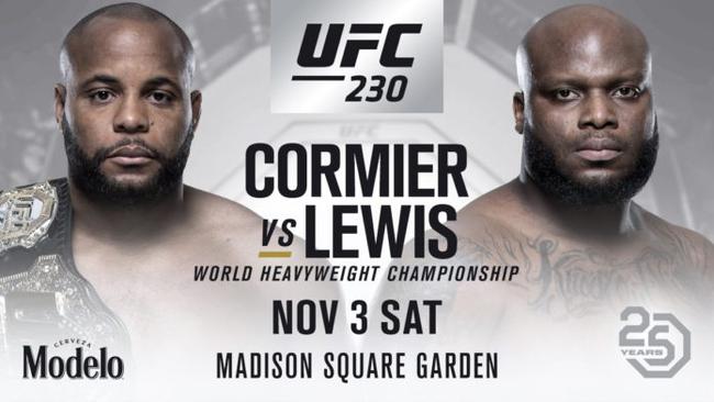 UFC230的头条敲定为科米尔VS刘易斯的重量级冠军战