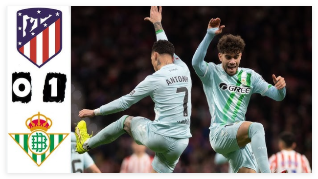 马竞主场0-1不敌贝蒂斯