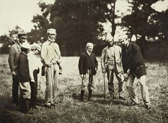 1850年费尔利（右一）和老汤姆（右二）