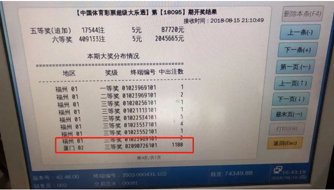 投注站的开奖结果