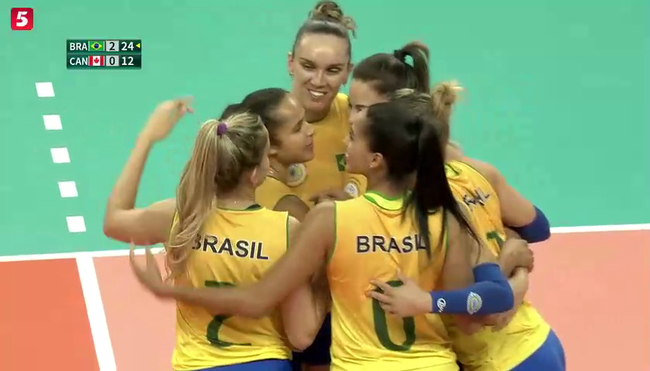 军运会巴西女排3-0胜加拿大 阿曼达12分获得分王
