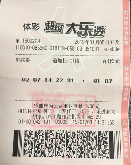 中奖彩票
