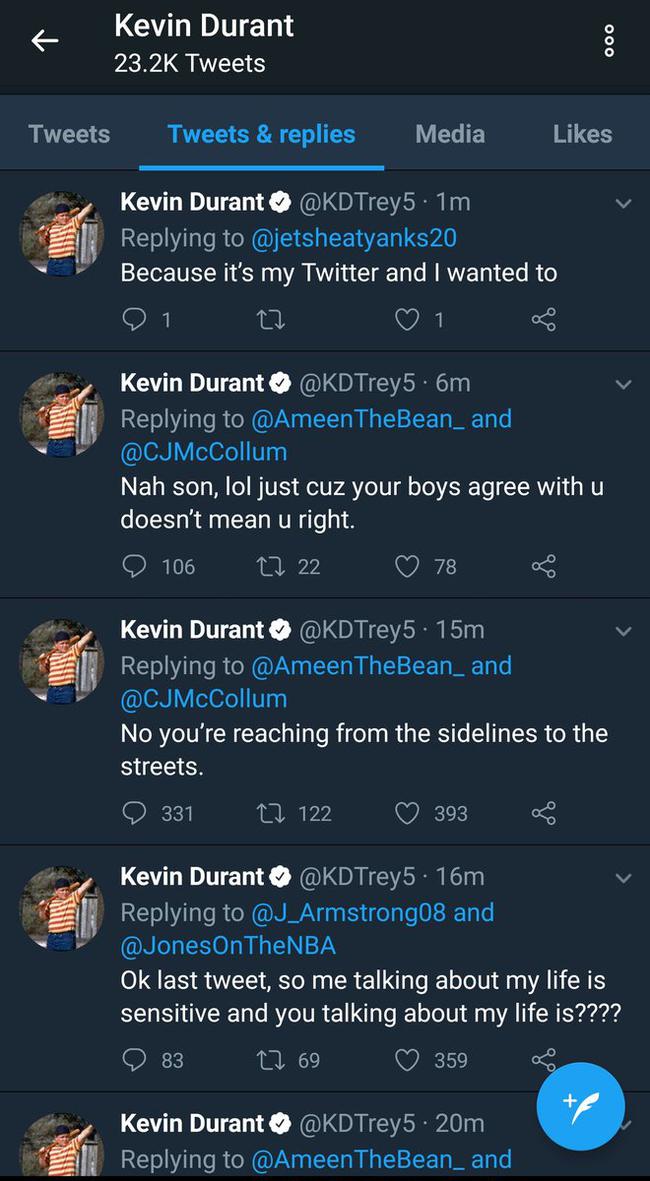 KD Twitter 5發連噴數位網友!罵完就慫是咋回事?-黑特籃球-NBA新聞影音圖片分享社區