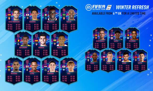 FIFA19推出的冬季焦点球员黑卡