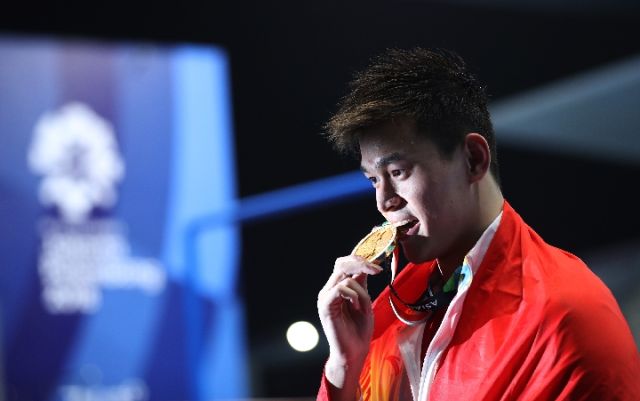 孙杨在本届亚运会上拿下多枚金牌 新华社记者费茂华摄
