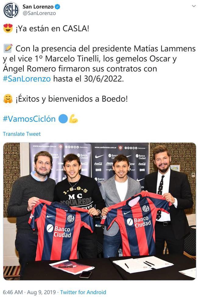 阿根廷俱乐部圣洛伦索官方宣布签下前申花外援奥斯卡-罗梅罗