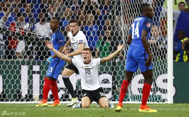 德国2016年0-2不敌法国