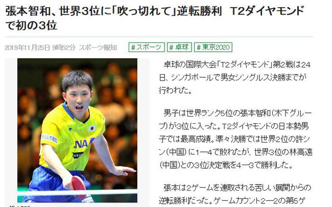 好心态助阵张本逆转摘铜