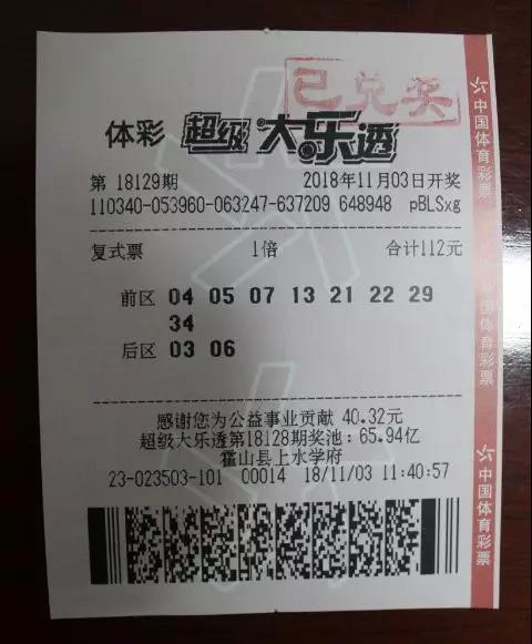 中奖彩票