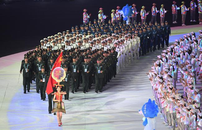 军运会开幕式中国代表团入场