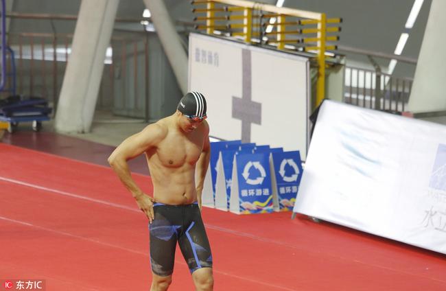 宁泽涛在100米自由泳预赛后