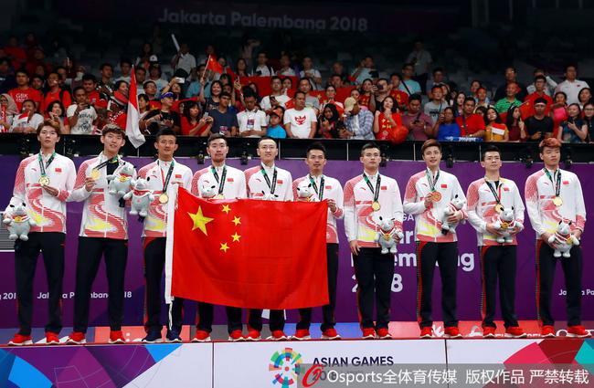 中国夺得亚运会羽毛球男团冠军