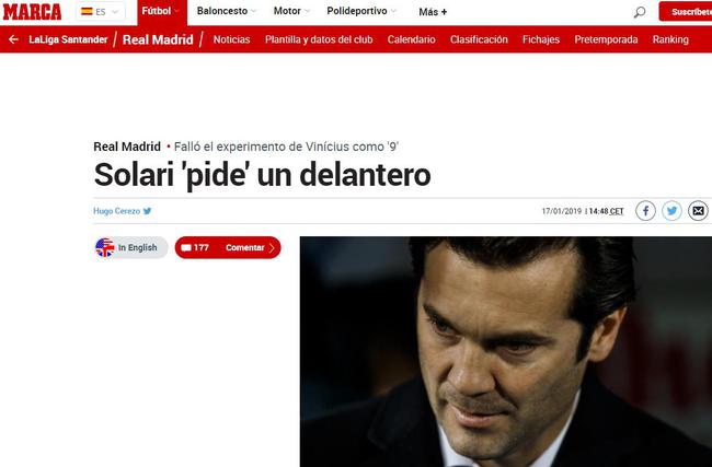 索拉里希望皇马买前锋