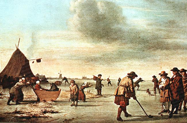 哈勒姆附近冰上的高尔夫球手,阿德莱恩•范德维尔德,1668