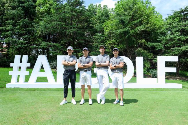 明星球手（左起）聂远、吴奇隆、钟汉良、邢傲伟佩戴CODE 11.59系列腕表亮相2019爱彼高尔夫大师赛