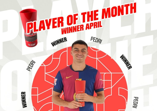 佩德里职业生涯首次获得最佳球员殊荣