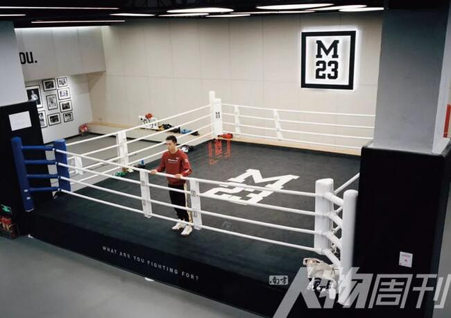 徐灿在M23拳击俱乐部,这里是他在北京训练的地方