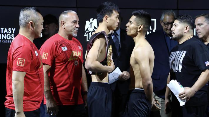 徐灿第二次卫冕战前称重仪式