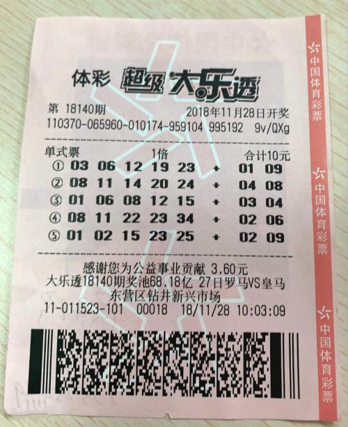 中奖彩票