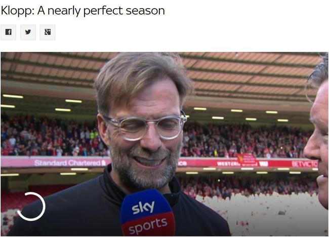 克洛普:赛季结束地很完美 萨拉赫下季未必这么强