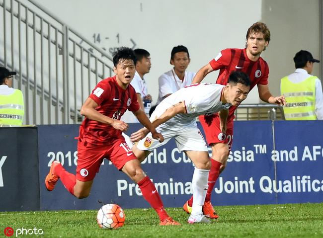 国足与中国香港战成0-0平