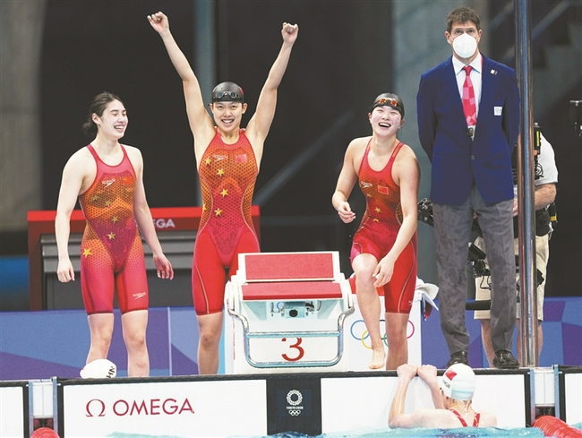 中国游泳两小项首次夺金 夺金人数已创历届之最