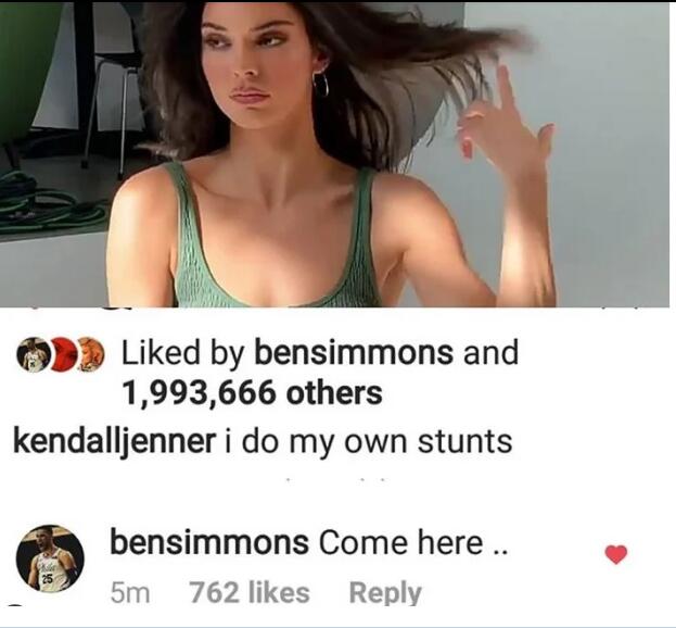 等不及了?Jenner當著一億人的面在Instagram上跟Simmons調情!-黑特籃球-NBA新聞影音圖片分享社區