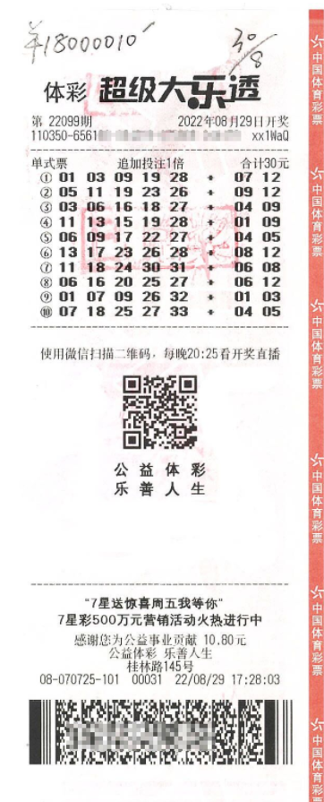 中奖彩票