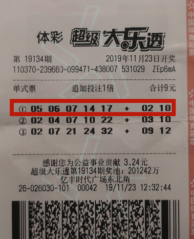 中奖彩票