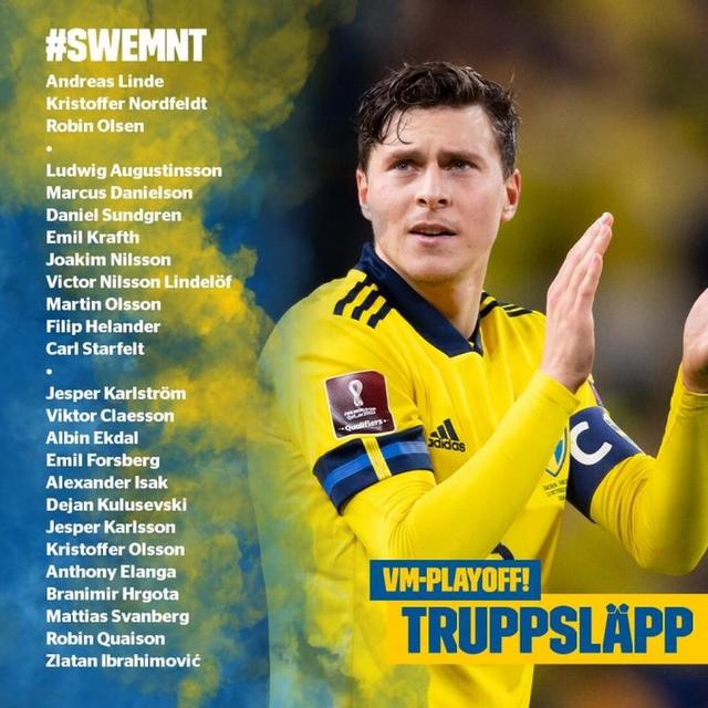瑞典世預賽名單：伊布回歸 曼聯小將埃蘭加首次入選
