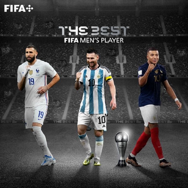 FIFA年度最佳球员三人候选：梅西本泽马姆巴佩