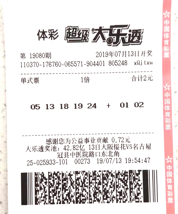 中奖彩票