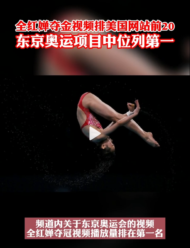 全红婵夺金视频火遍外网 NBC东京奥运相关排名第1