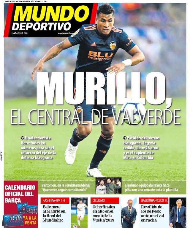 《世界体育报》：穆里略，巴尔韦德想要的后卫