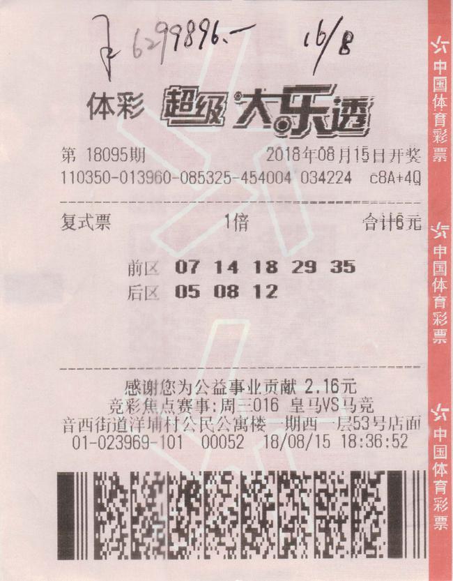 中奖彩票