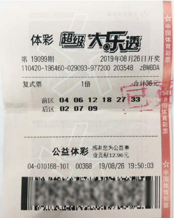 中奖彩票