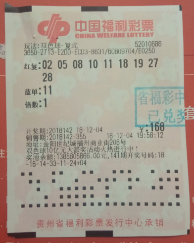 中奖彩票