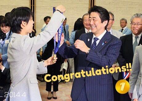 安倍晋三祝贺羽生结弦卫冕