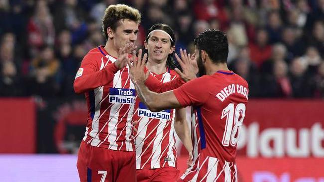 西甲-格列兹曼帽子戏法 马竞5-2客胜塞维利亚