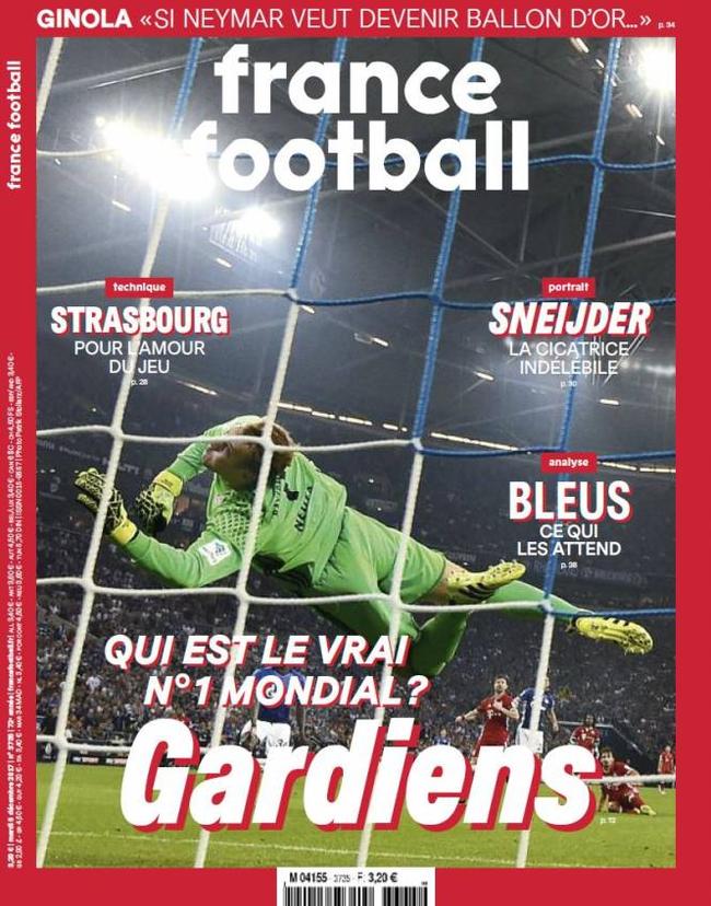 出现在《法国足球》的封面