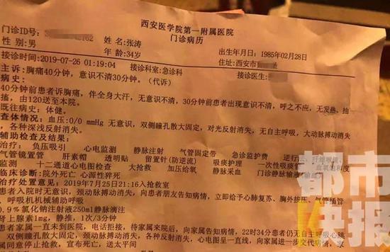 经过抢救，在晚上的10点34分，张师傅被宣布死亡，临床诊断为心源性猝死。