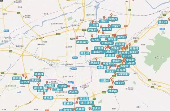 △ 2019年西安市城中村拆迁分布图（未包含阎良区9个村落）