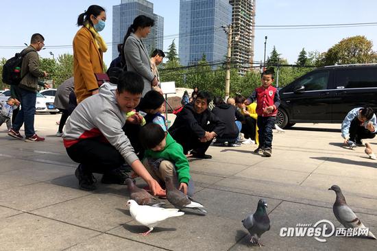 尽管是大风降温天气,但当天陕西省自然博物馆还是迎来了很多前来游玩的市民。