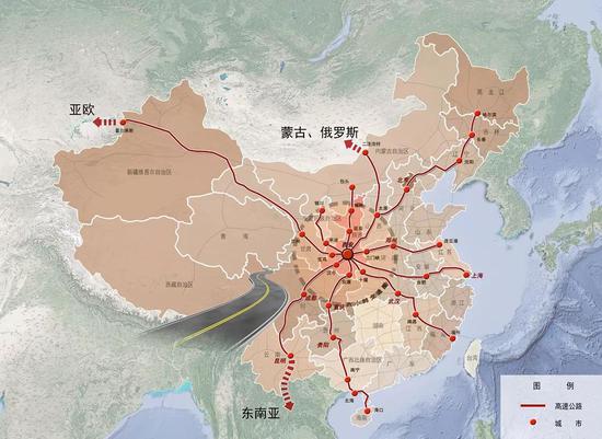 |西安高速公路网络辐射方向示意图|