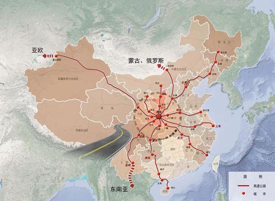 |西安高速公路网络辐射方向示意图|