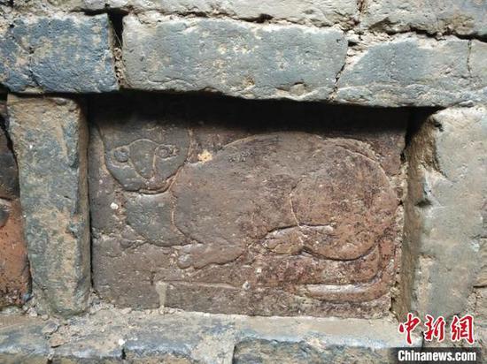 墓室砖雕。陕西省考古研究院供图