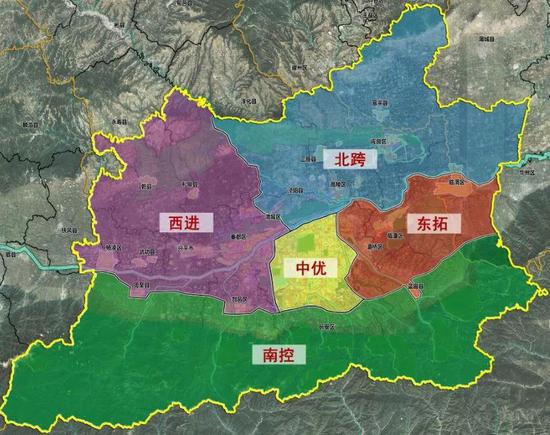 丨大西安“北跨、南控、西进、东拓、中优”空间战略丨