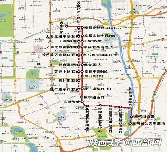 159路公交线路运行图。