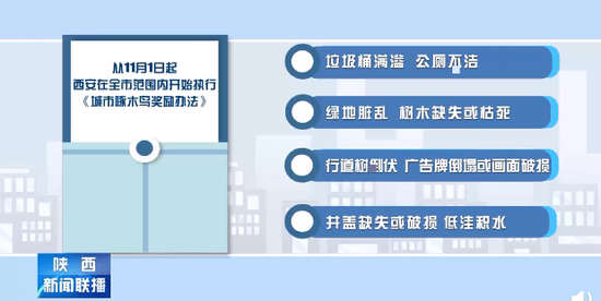 11月1日起,西安市在全市范围内开始执行《城市啄木鸟奖励办法》。